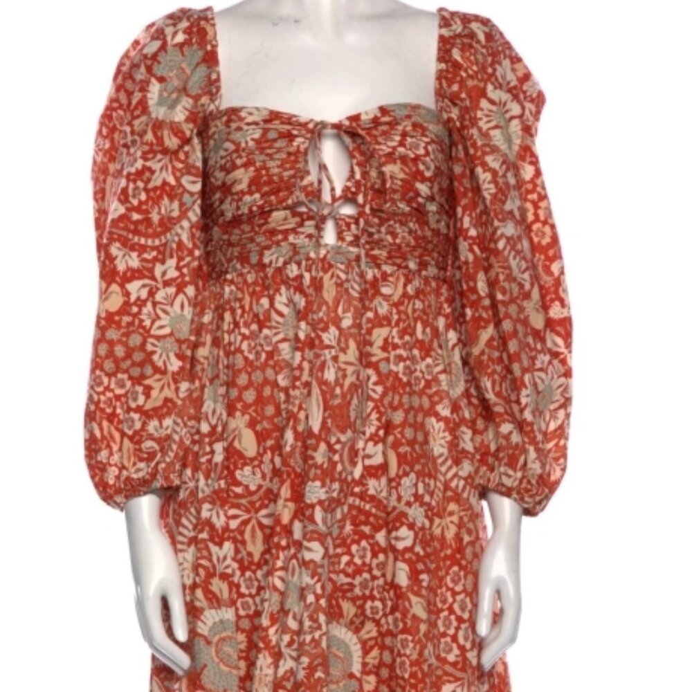 NWOT ULLA JOHNSON Alessa Midi Dress in Orange Blossom M $590 - Picture 6 of 8